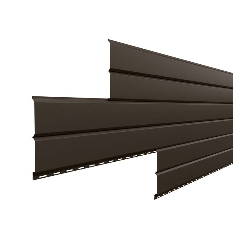 Металлосайдинг L-Брус «Темно-коричневый» (RR-32)